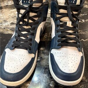 Men's High-Top Sneakers - Navy and White